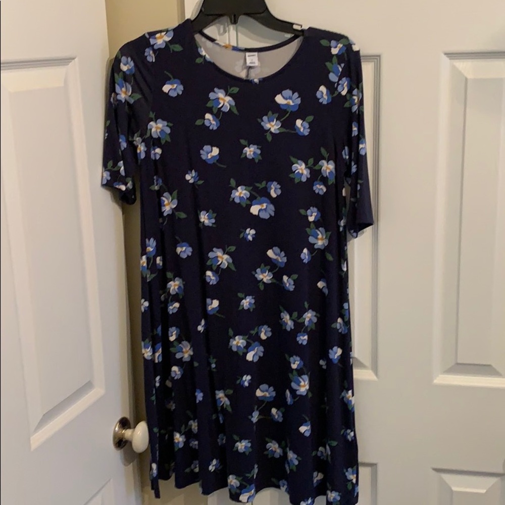 Old Navy blue floral dress 3/4 sleeve size small